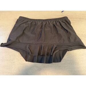 SKIRTED black AQUA GREEN lined  swimsuit bikini bottom size medium